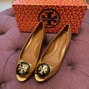Tory Burch Peep Toe Wedge - Kitty Resin - NIB